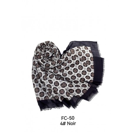 Foulard imprimé géométrique avec dorure  Foulard bandana